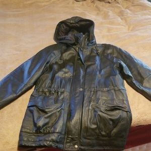 liz baker essentials leather coat